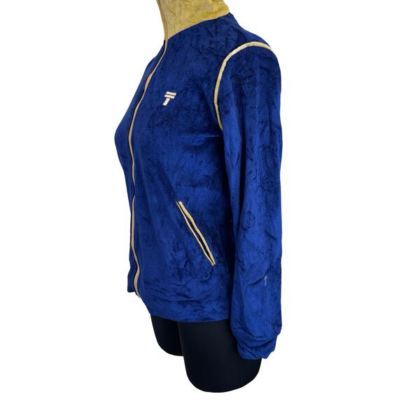 Vintage 60s Tony Trabert Blue Velour Tennis Jacket Small Made in USA Sportswear - Picture 3 of 16